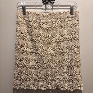 Forever 21 Club Monaco Crocheted Skirt Built In Slip 28" X 18" Princess Love